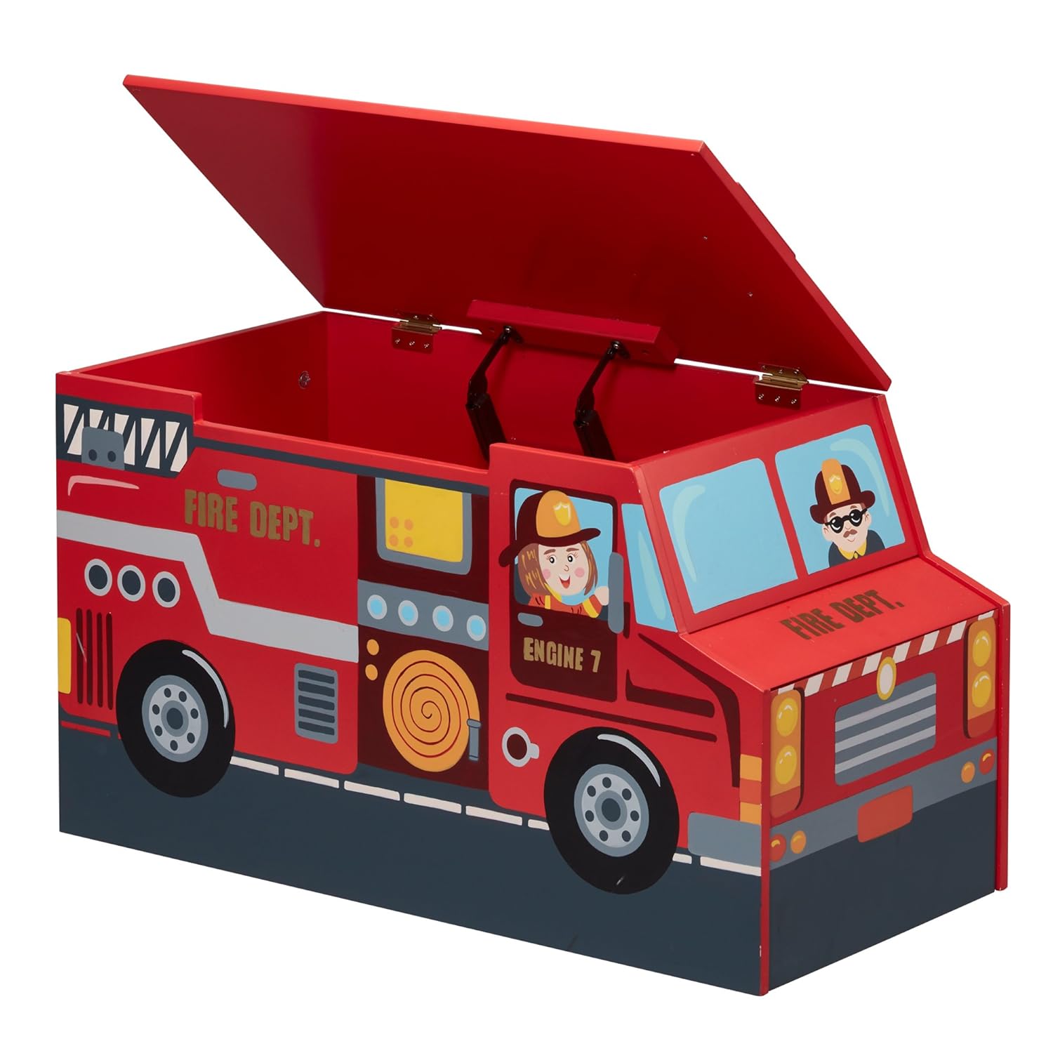 Hogar y cocina Cofre de madera para juguetes Lil Fire Fighters de