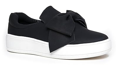 black slip on shoes with bow