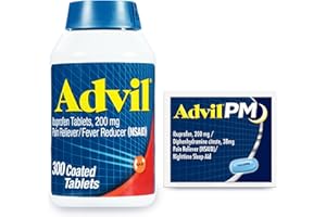 Advil Pain Reliever and Fever Reducer, Ibuprofen 200mg for Pain Relief - 300 Count, Advil PM Pain Reliever and Nighttime Sleep Aid, Ibuprofen for Pain Relief and Diphenhydramine Citrate - 2 Count