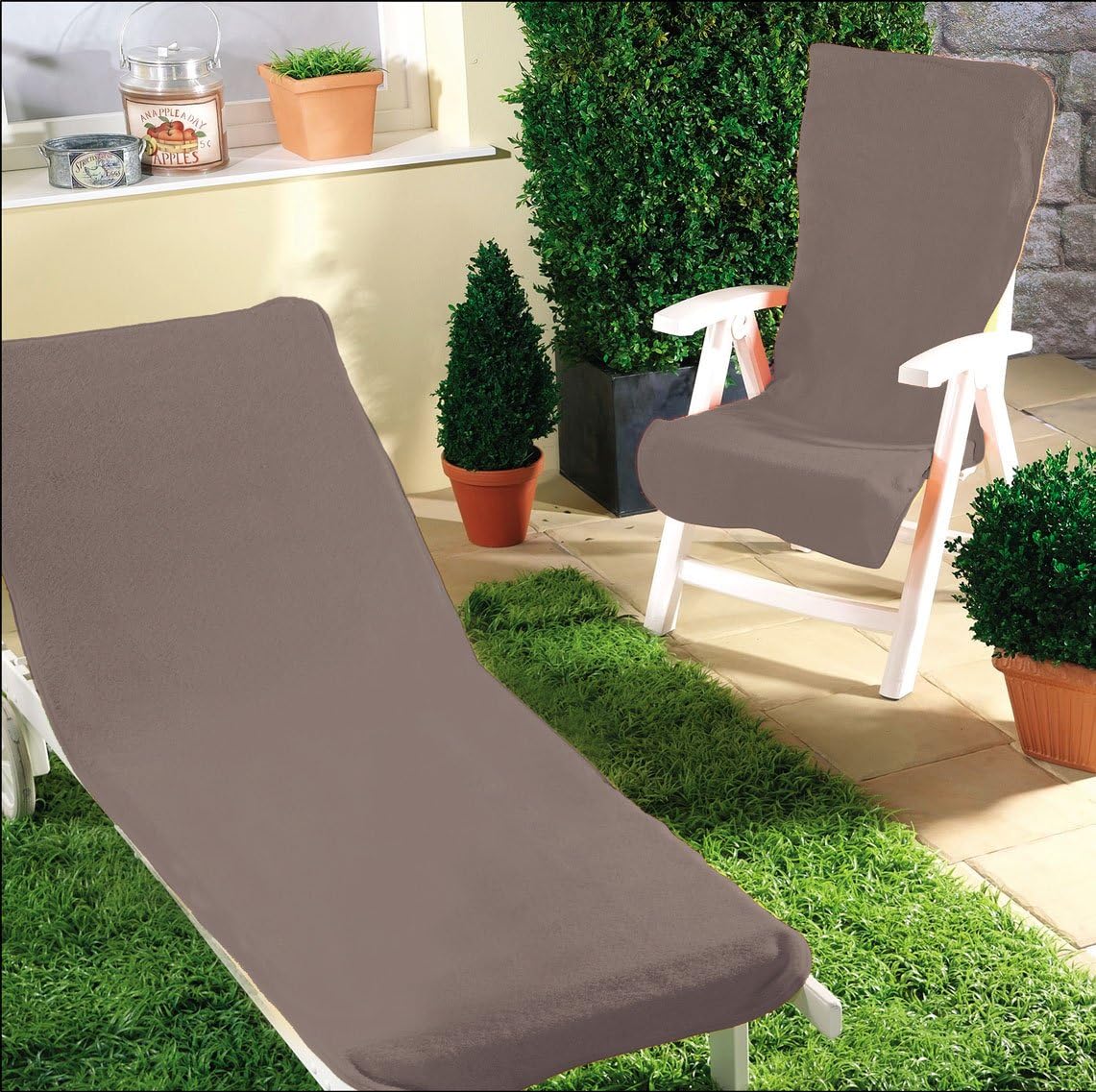 Dyckhoff 0320042119 Massage Seat Cover Brand New Replacement Garden Sun Lounger Chair Cover Towel 70 x 200 CM (Couch) - 119?Anthracite Grey *NEW *