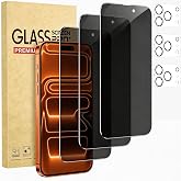 Cutebe for iPhone17 Pro Max Privacy Screen Protector+Camera Lens Protector | 3 Pack Privacy Screen Protector +3 Pack Camera Lens Protector with Tempered Glass, HD，Touch Sensitive and Case Friendly