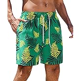 Gleeease 5inch Mens Swim Trunks: with Mesh Liner Pockets Drawstring Quick Dry Stretch Lined Funny Beach Swimming Pool Surf