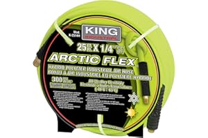 King Canada K-2514H Arctic Flex-Hybrid Polymer Industrial Air Hoses, 25-Feet x 1/4-Inch