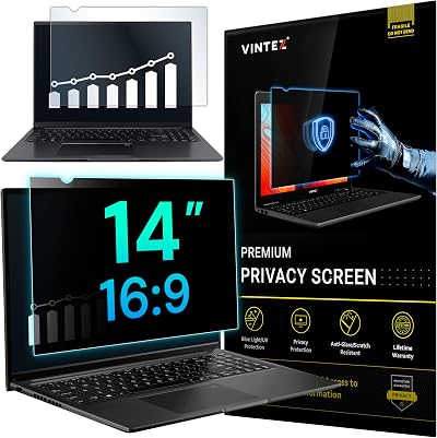 VINTEZ 14 Inch 16:9 Privacy Screen Filter for Computer Monitor Laptop - Anti