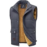 MAGCOMSEN Men's Winter Vest Outerwear Fleece Lined Outdoor Vest Warm Sleeveless Jacket