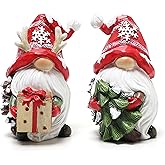 Hodao Christmas Resin Gnomes Handmade Christmas Resin Gnomes Holiday Present, Winter Table Christmas Tree Decorations Indoor and Display on Mantel or Window Sill