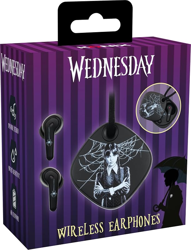 Miércoles Auriculares inalámbricos para Smartphones y Tablets - Autonomía de 6 h + 22 h con Estuche - Resistencia Agua IPX4 - Bluetooth - Negro