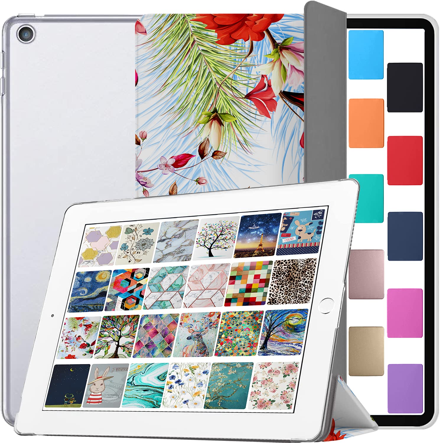 DuraSafe Cases for iPad 7.9 Inch Mini 3 2 1 Generation [iPad mini 3rd 2nd 1st ] A1599 A1489 A1432 MGNV2B/A MGYE2B/A MGNR2B/A PrintediPad Cover Translucent Frosted Hard Back - Birds & Flowers