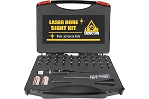 Professional Laser Bore Sight Kit with 32 Adapters fit 0.17 to 12GA Calibers, Red or Green Bright Bore Sighter Laser with But
