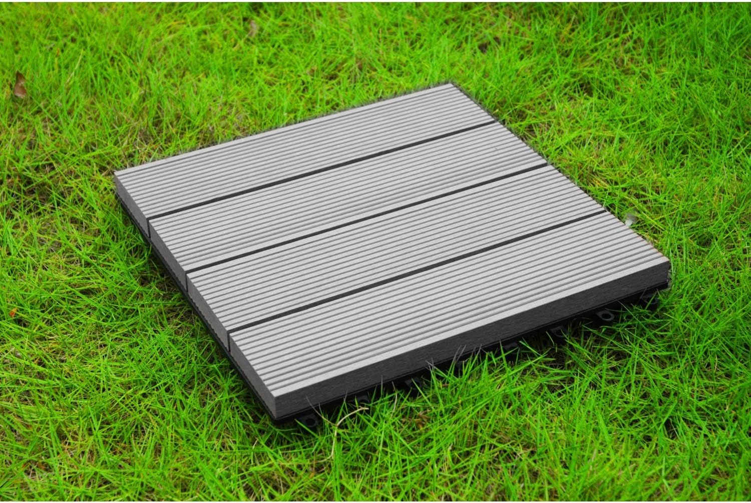 Build4Eco Diy Patio Outdoor Deck Tile Interlocking Decking Tile Composite Wood Deck Flooring