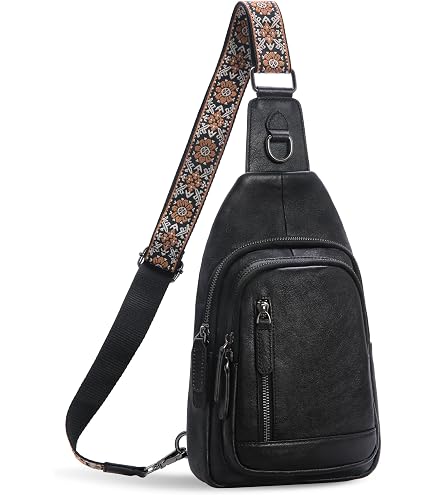 New! Kattee Women\'s Sling Bag Crossbody Backpack RFID Black 13x9x5 Amazon.com | Kattee Leather Crossbody Sling Bag for Women  main image 3
