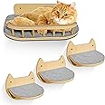 BUOGA - Large Cat Wall Shelves + 3 Cat Wall Steps, Cat Tree, Cat Corner Shelf, Cat Shelf, Cat Bed, Cat Scratcher, Cat Wall Furniture, Cat Wall Shelf, Cat Window Perch, Cat Hammock, Cat Scratching Post