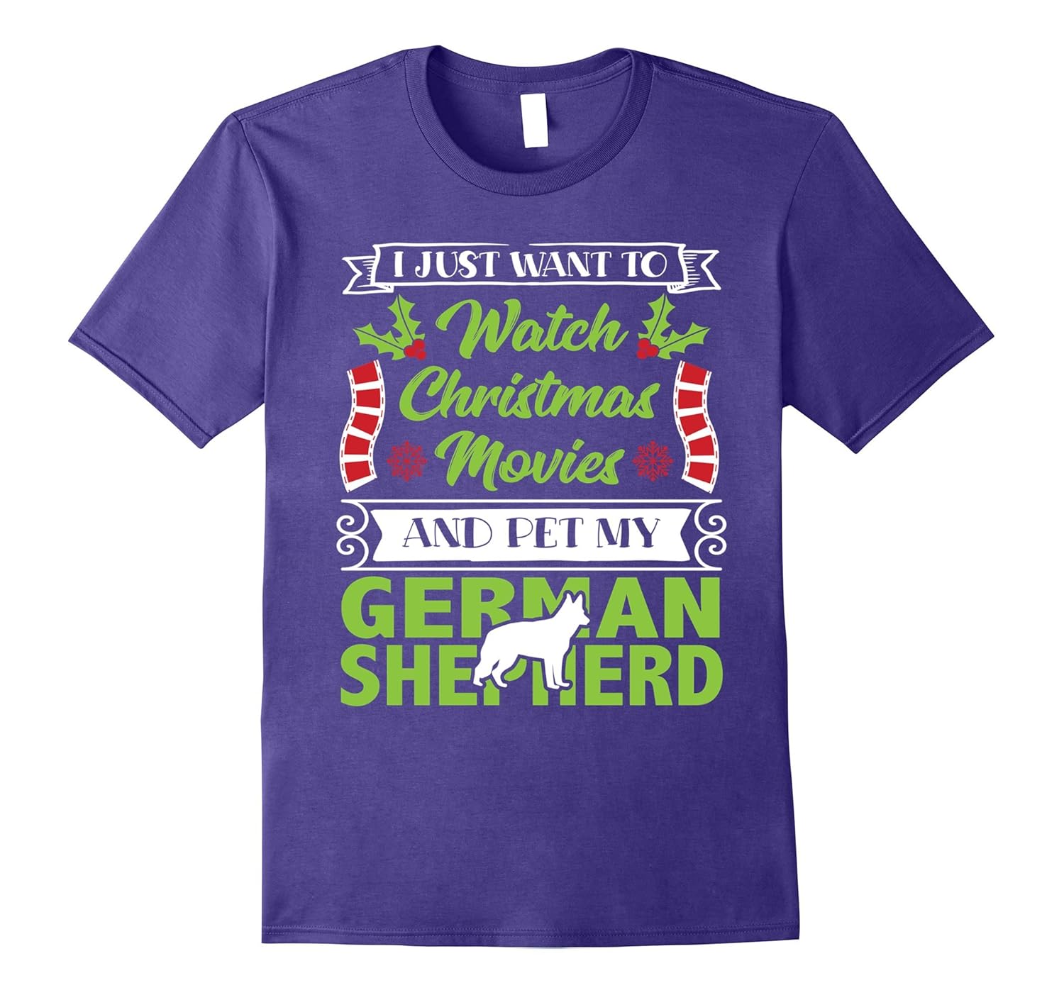 Christmas German Shepherd Lovers Festive T-Shirt-Rose