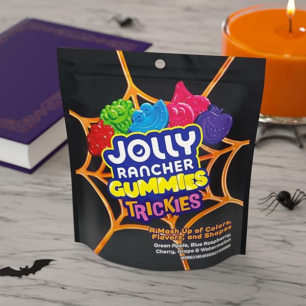 JOLLY RANCHER TRICKIES GUMMIES ASSORTED FRUIT FLAVORED, HALLOWEEN CANDY BAG, 7.1 OZ