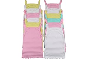 ToBeInStyle Girl's 4 Pack Ruffle Hem Spaghetti Strap Tank Tops