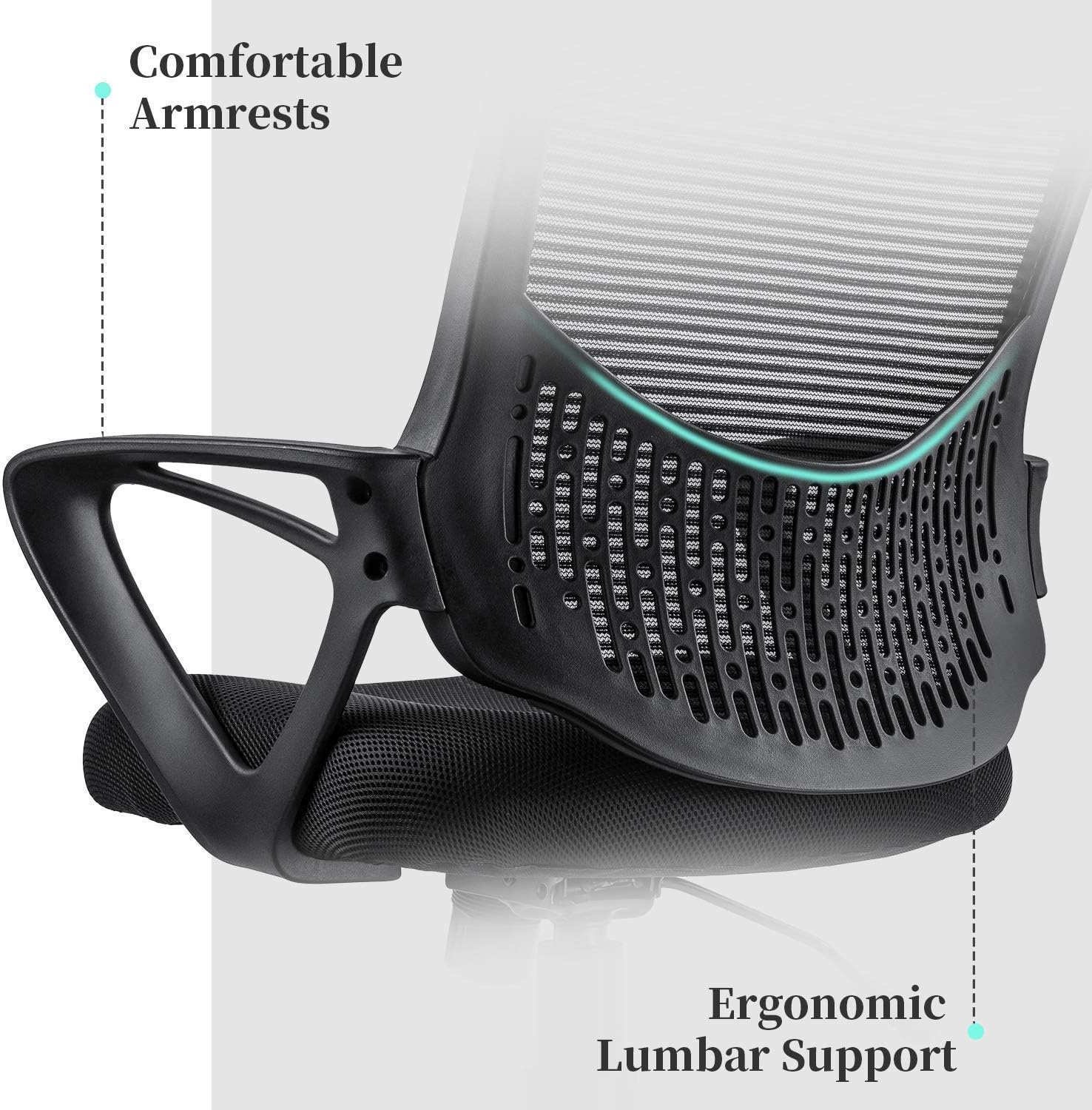 Ergonomic Office Chair Lumbar Support Mesh Chair Computer Desk Task Chair with Armrests: Office Products
