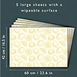The Master Herbalist Unscented & Wipe Clean Drawer Liners Lemons Design 60x42cm view 6