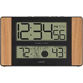 La Crosse Technology Atomic Digital Clock with Outdoor Temperature, Wood Oak, 0