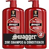 Old Spice Men's 2-in-1 Shampoo and Conditioner, Swagger, Cedarwood Lime Scent, Healthier, Fuller, More Moisturized Looking Hair, Barbershop Quality, 29.2 Fl Oz Each, Twin Pack