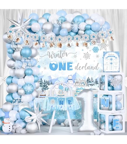 Winter Onederland 1st Birthday Tablecloths – 3-Pack Blue & Silver Snowflake Plastic Table Covers (54" X 108") - View #9