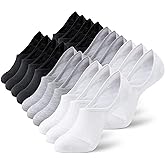 MONFOOT Men's/Women's 10 Pairs Invisible No Show Non slip Socks, Multipack