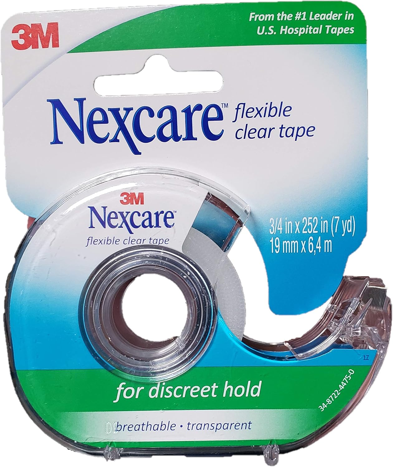 Nexcare Flexible Clear First Aid Tape 3/4 Inch x 7 Yards Pack of 3