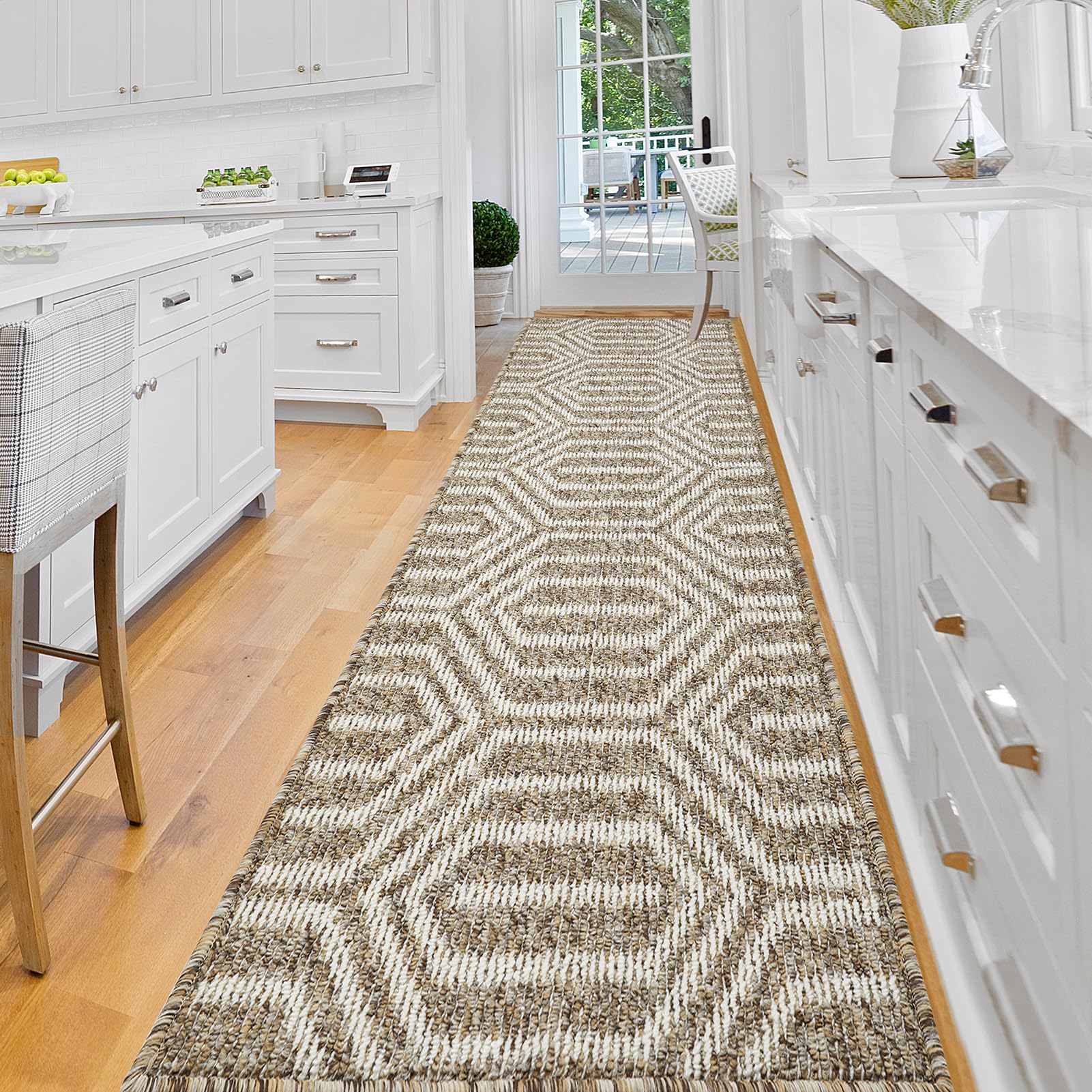Photo 1 of REFETONE Runner Rug, 2'x8' Long Door Mats Indoor Runners for Hallways, Non Slip Rubber Backing Entry Rug, Washable Entrance Floor Mat Runner for Home, Kitchen, Laundry, Living Room, Garage, Camel
