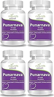 Natures Velvet Lifecare Punarnava Pure Extract 500 mg, 60 Veggie Capsules - Pack of 4
