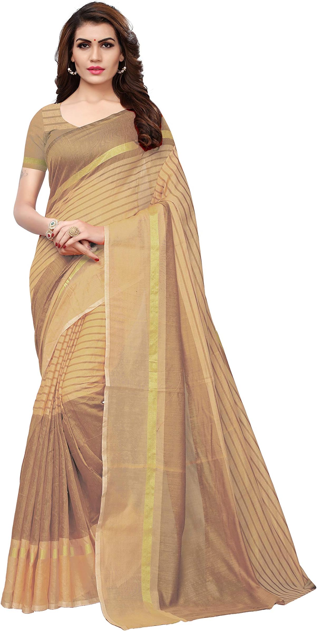 GoSriKi Women Saree with Blouse Piece