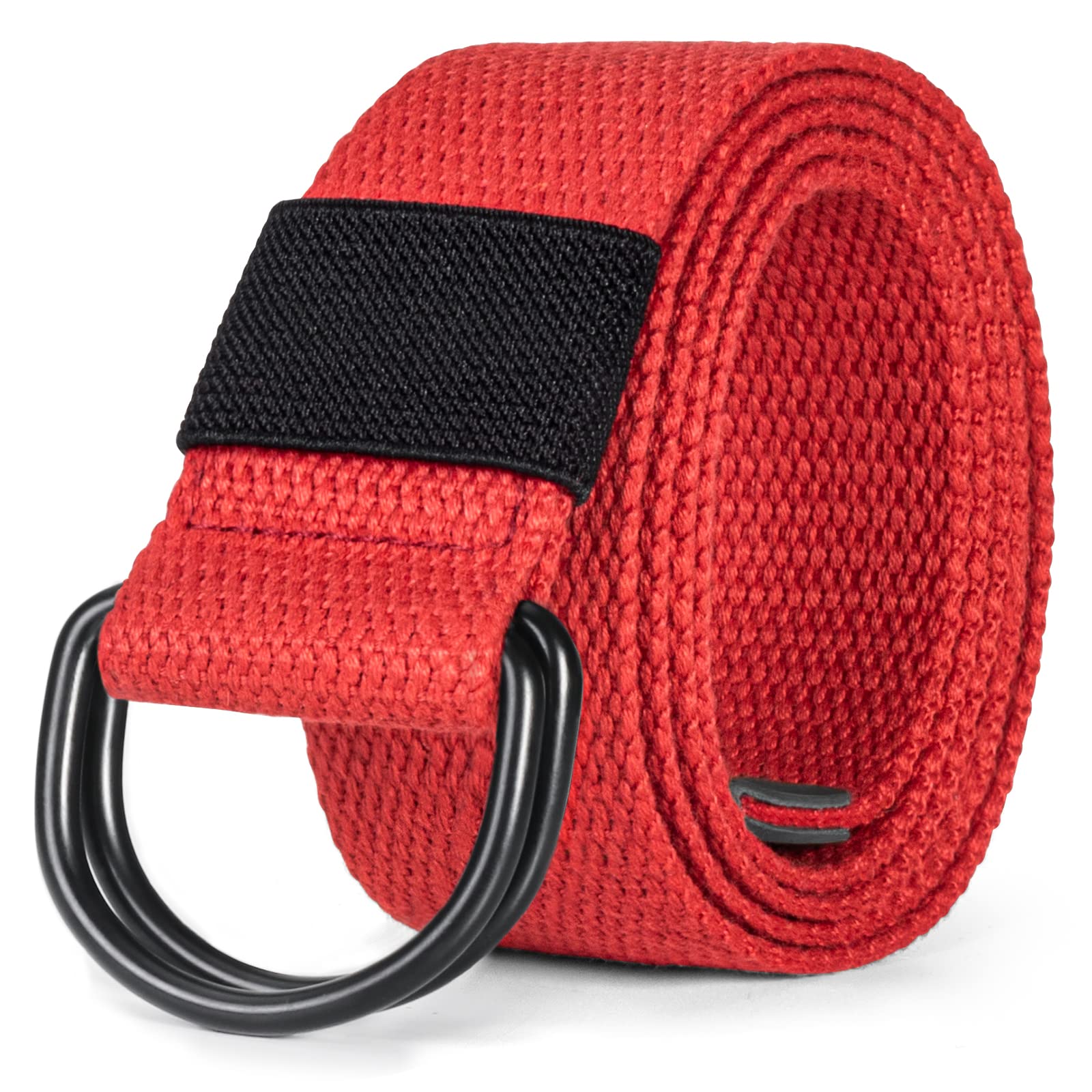 maikun Mens & Womens Canvas Belt with Black D-ring