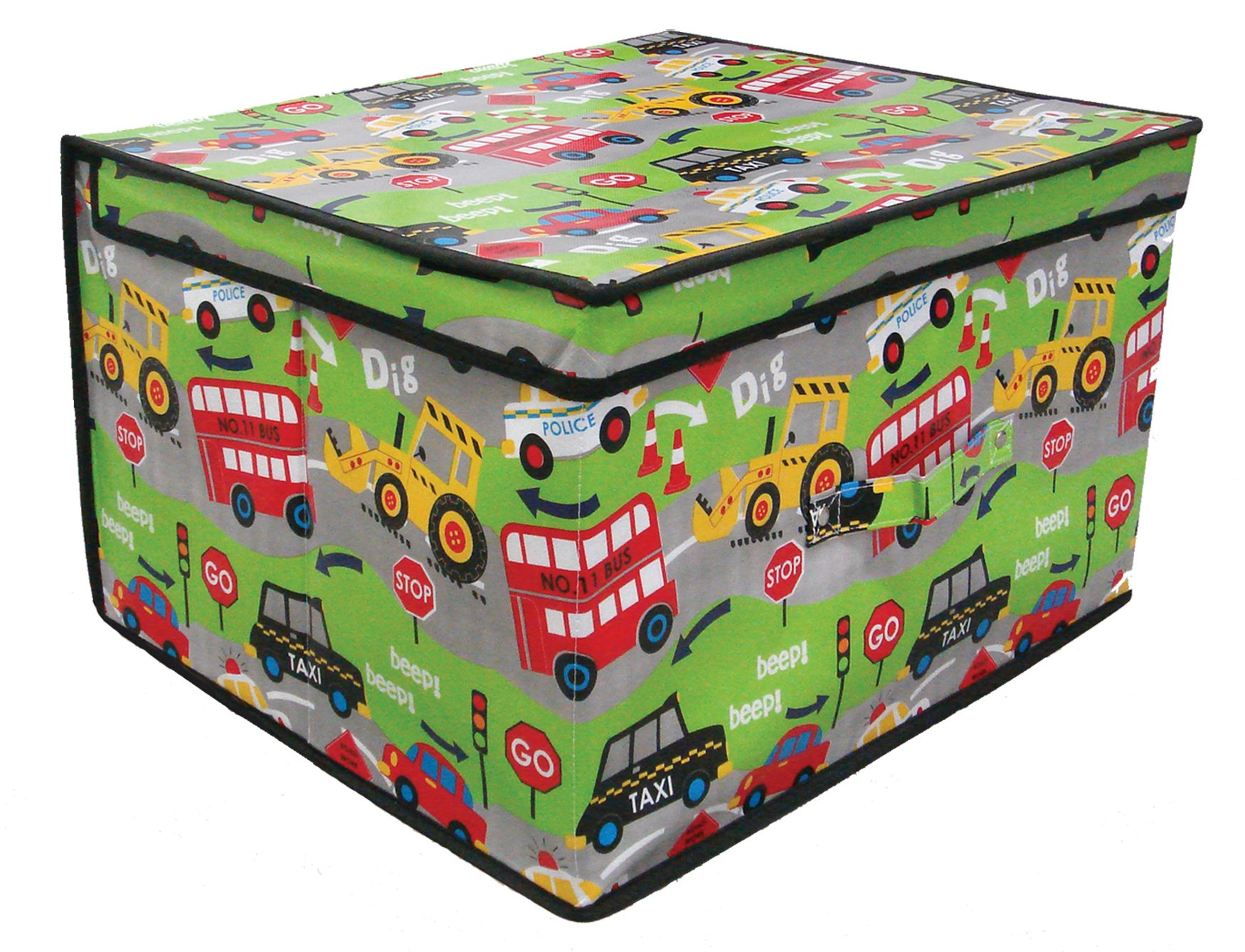 Roadworks Foldable Pop Up Room Tidy Storage Chest Toy Box for Girls and