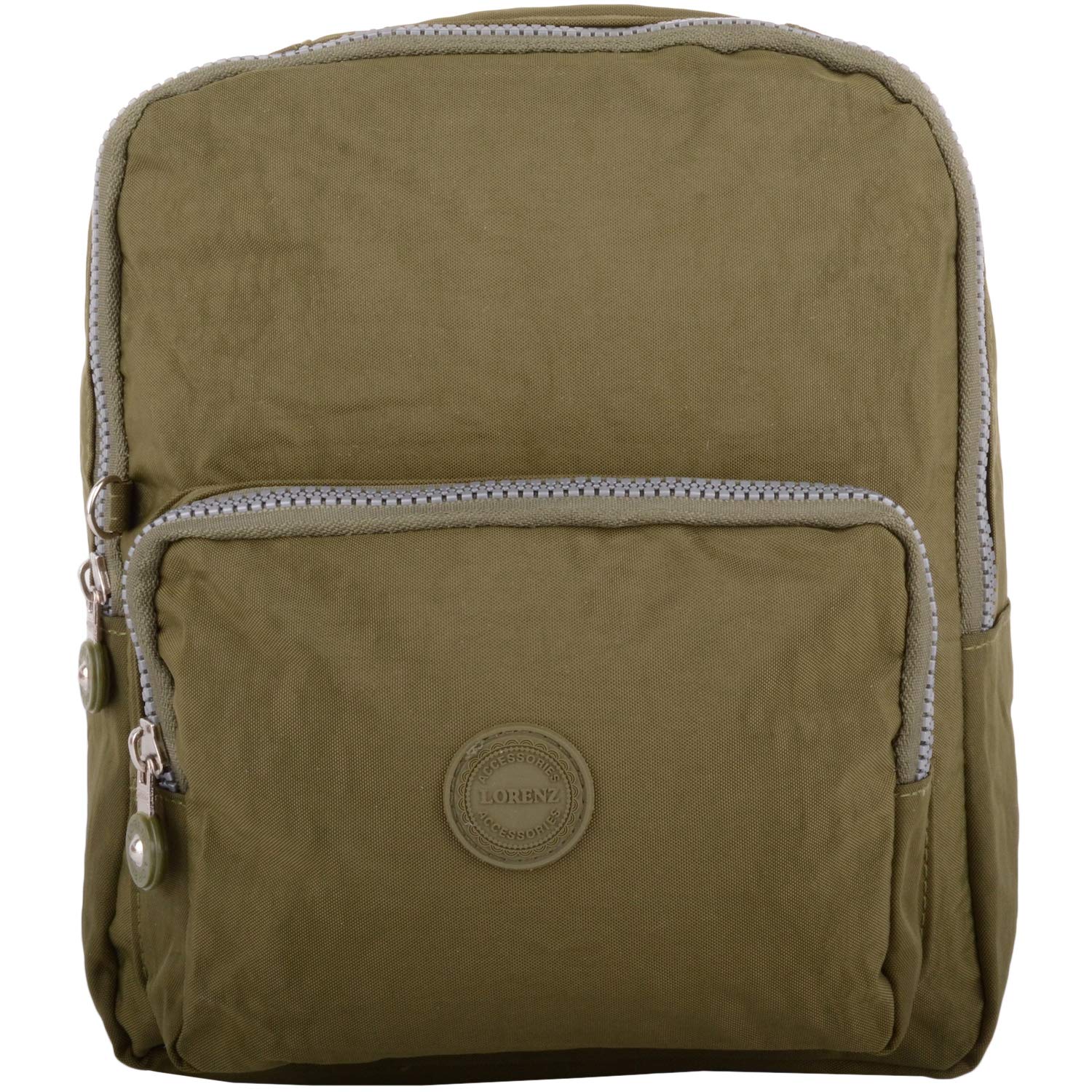 Valita Womens Handy Medium Size Travel School Day Out Round Backpack Rucksack - Olive Green