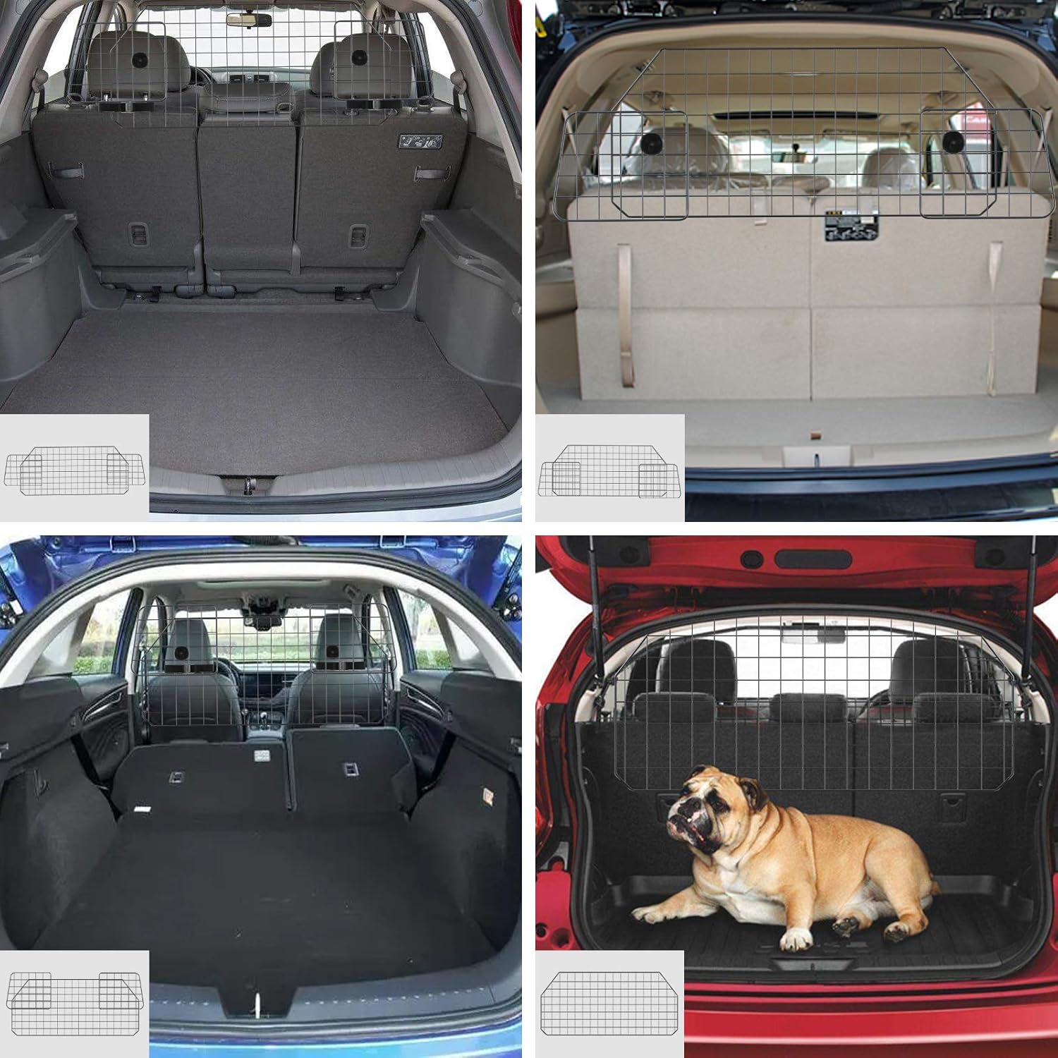 Gtongoko Adjustable Dog Car Barriers for SUV, Vehicles, Cars, Heavy Wire Mesh Universal Vehicle Separator, Pet Compartment Door in Cargo Area of Vehicle Trunk, Black : Pet Supplies