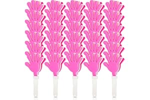 BBTO 30 Pcs Hand Clappers Noisemakers 7.5 Inch Plastic Party Clappers for Fiesta Birthday Party Supplies Carnival Prize Football Sport Game Accessories Favor (Pink, White)