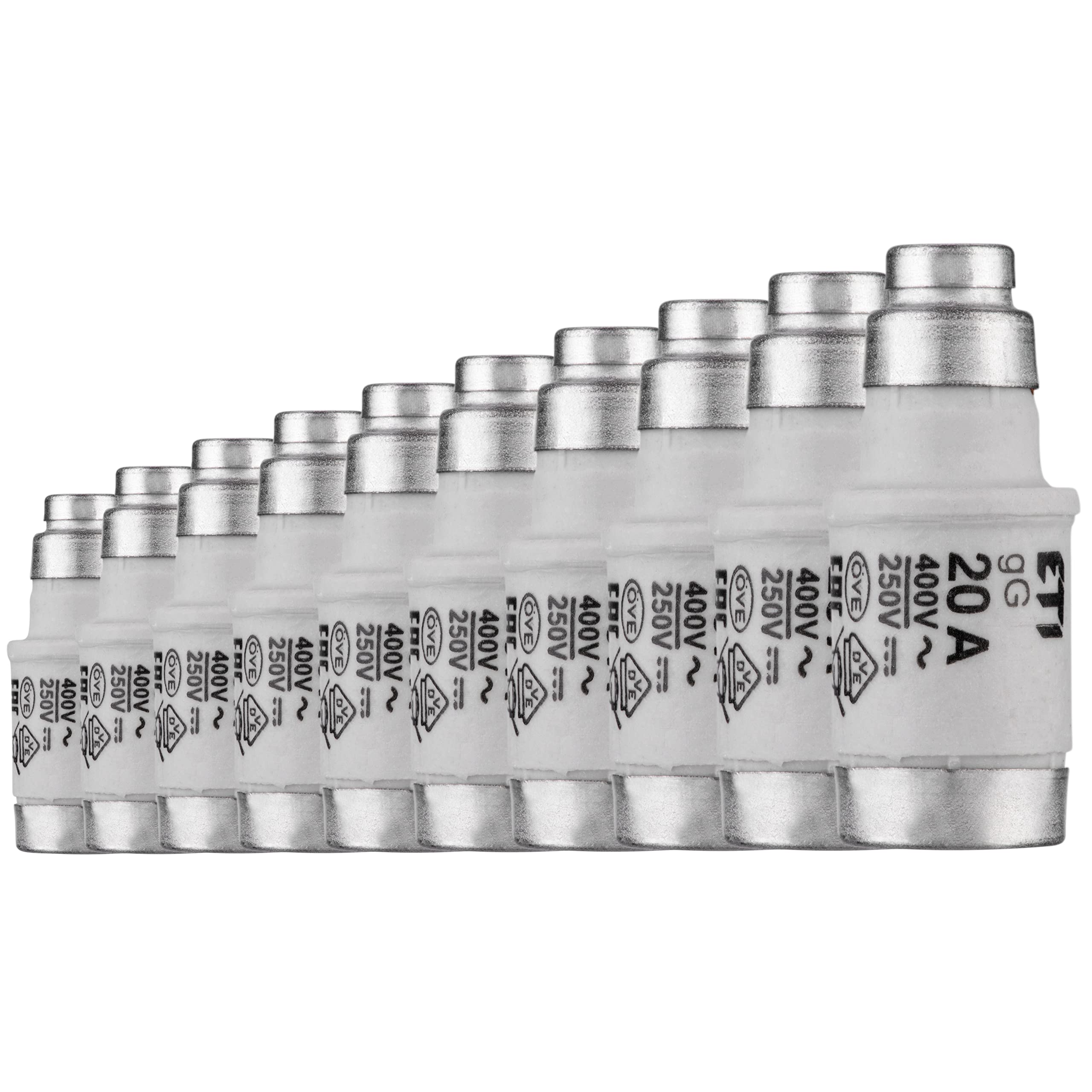 REV Ritter 20A E18/Lazy Ceramic Through-Hole Mount Fuse, Grau, Pack of 10