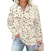 TFSDOD Plus Size Tops for Women Raglan Long Sleeve V Neck T Shirt Color Block Tunic Casual Loose Blouses