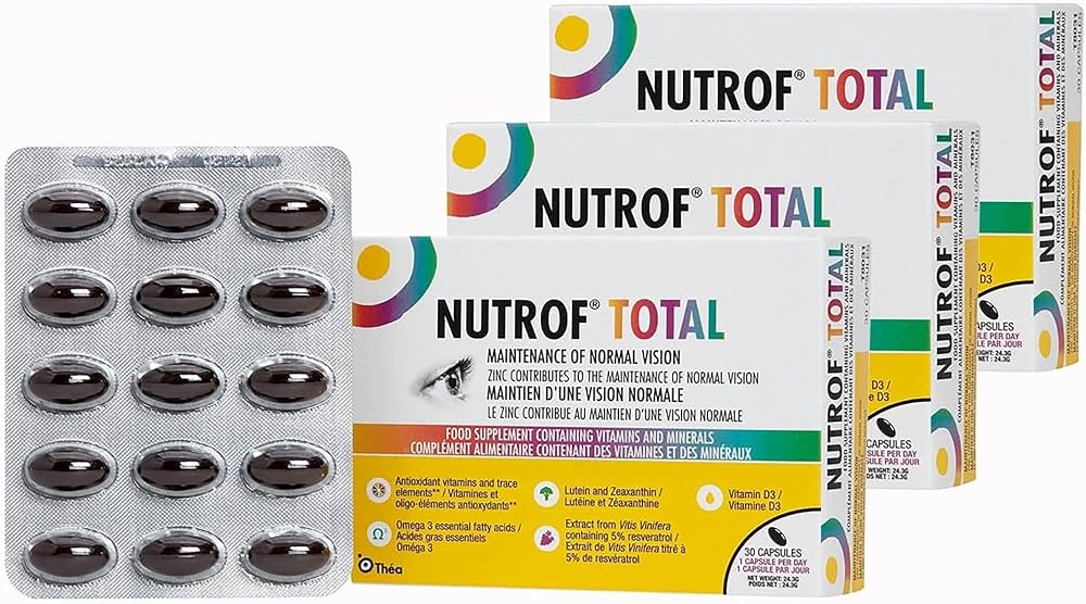 THEA PHARMA Nutrof Total Capsules 3 Pack 90 Soft Gels Vision Support