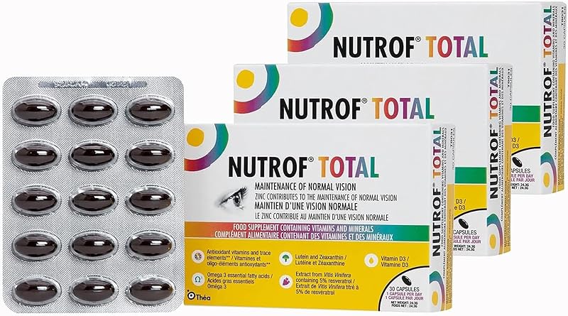 THEA PHARMA Nutrof Total Capsules 3 Pack 90 Soft Gels Vision Support