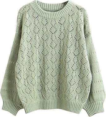 Amazon マジェスティックレゴン Majestic Legon 透かし編みルーズニット M ミント セーター 通販