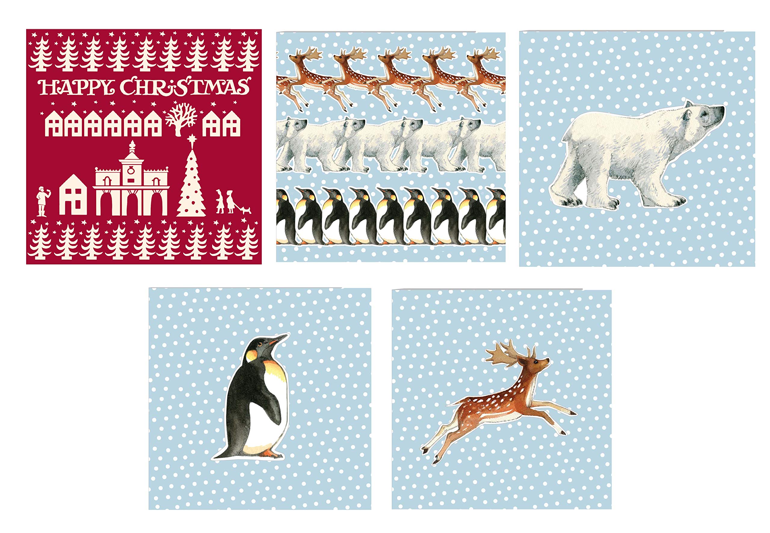Bridgewater Set of 5 Emma Christmas Cards - 5 different designs with envelopes