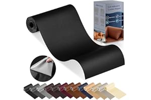 YAFLC Leather Repair Patch for Furniture, 4" x 63" Self Adhesive Vinyl Leather Repair Tape Kit for Car Seat,Couches, Sofa, Jackets, Handbags Black