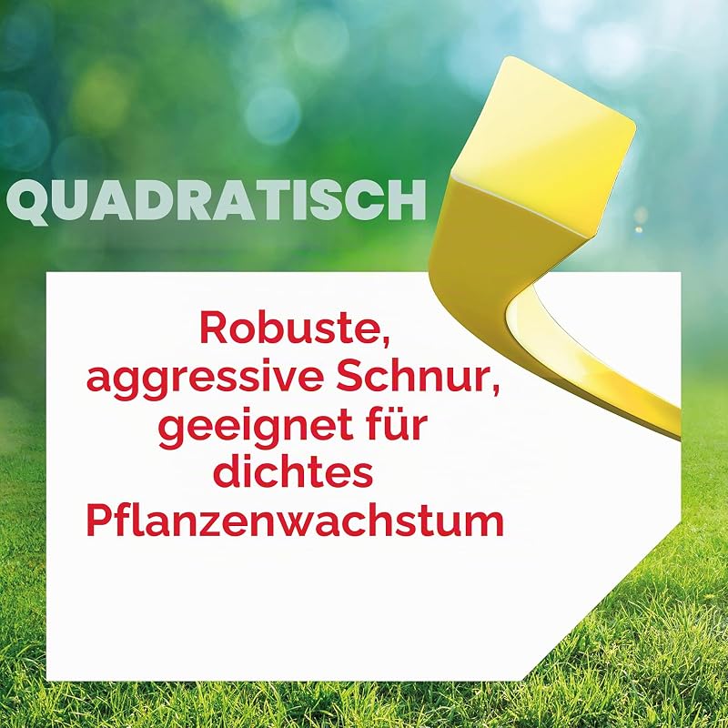 Quadratischer Mähfaden 4mm, Gelb, 4,0 mm x 95 m (69-479-Y)