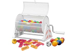 Raffle Drum, 7-Inch Premium Metal Raffle Ticket & Ball Spinner with Removable Tripod Base, Large Capacity Lottery Ticket Cage