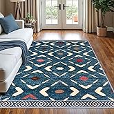 KILOCOCO Living Room Rug 5x7 Area Rug Printed Boho Washable Bedroom Rugs Non Slip Soft Large Moroccan Rubber Backed Indoor Ru