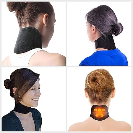 Selbsterwärmende Nackenstütze Nackenbandage - Cervikalstütze für Gelenk und Muskelschmerzen im Nacken, Turmalin Halskrause Gü