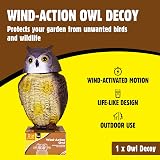 The Big Cheese Wind Action Owl Decoy Deterrent with Rotating Head view 2