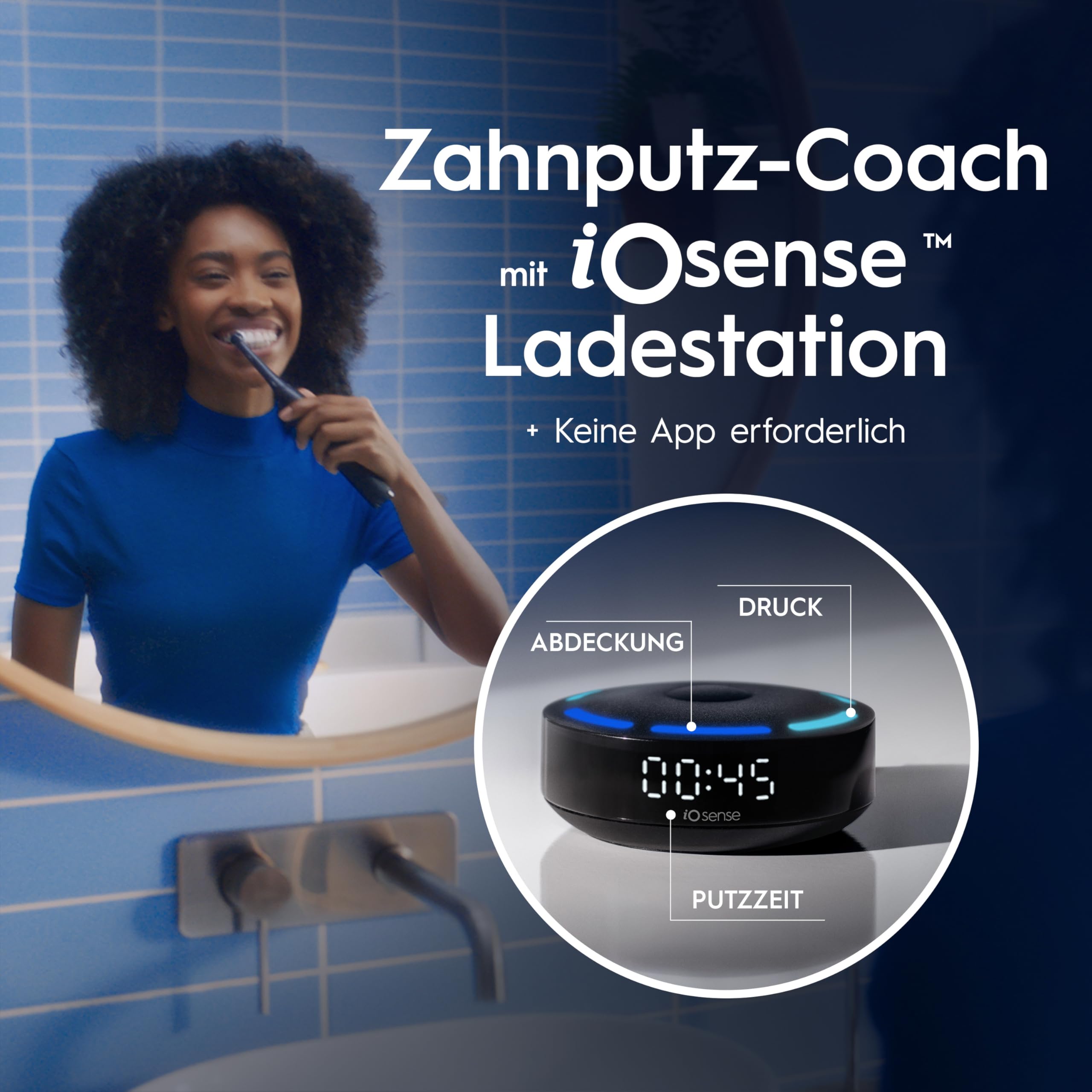 Oral-B iO Series 10 Elektrische Zahnbürste — Electric Toothbrush, Inkl. 3 Aufsteckbürsten, iOSense, Lade-Reise-Etui — 7 Putzmodi für Zahnpflege, Zahnbürste Elektrisch, Designed by Braun, Schwarz 3