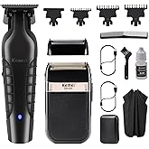 KEMEI Hair Trimmer for Men Professional & Waterproof Foil Shaver with Replaceable Foil Mesh, Zero Gapped Hair Clippers, Cordless Electric Razor for Men, Mens Grooming Shaving Kit, KM 2299, KM 2024
