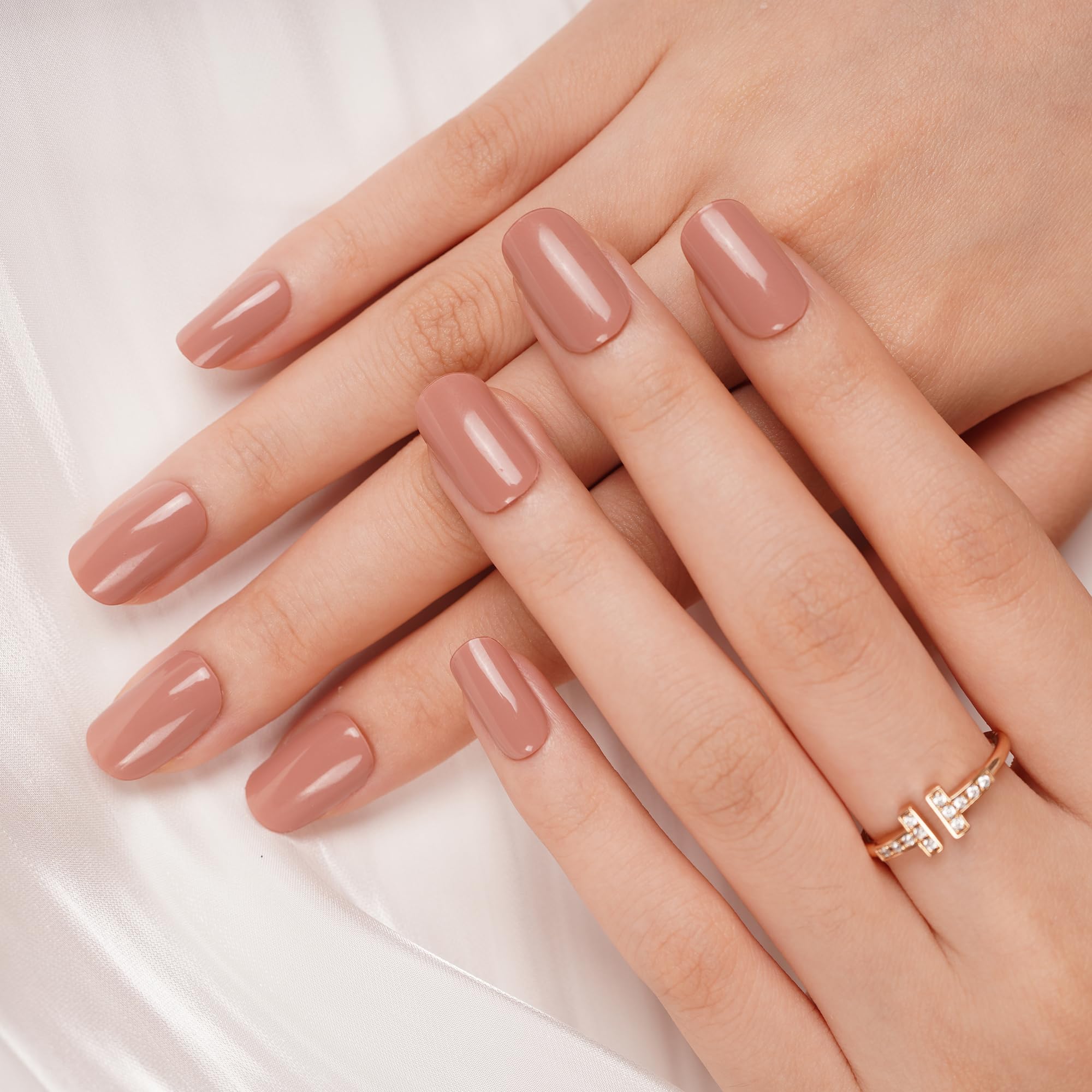 DANNI & TONI 28 Stickers Semi Cured Gel Nail Polish Strips Gel Nail Stickers Solid Colour (Blissful),Salon-Quality Gel Nail Polish Strips Manicure Stickers Set