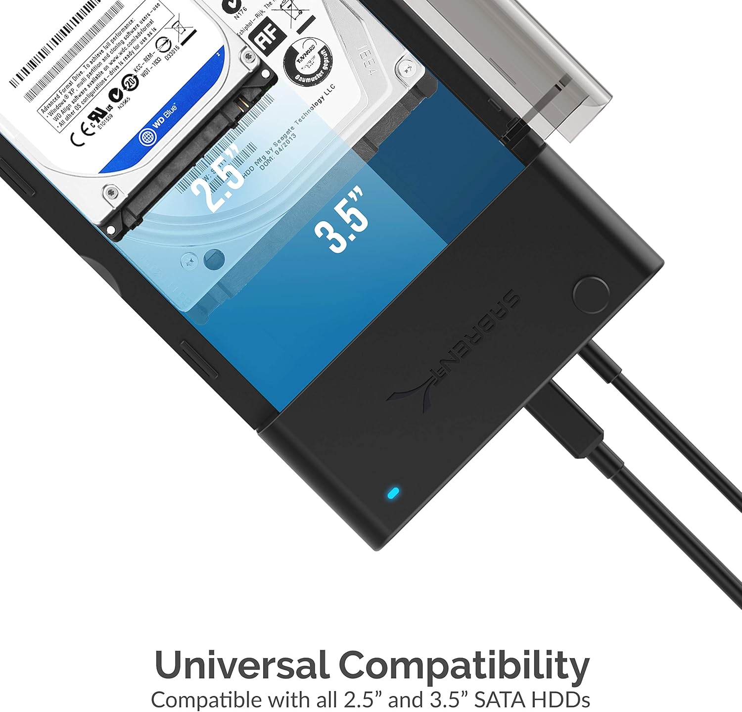 Sabrent USB 3.0 to SATA External Hard Drive Lay-Flat Docking Station with Built-in Cooling Fan for 2.5 or 3.5in HDD, SSD [Support UASP and 6TB] (EC-DFFN): Computers & Accessories